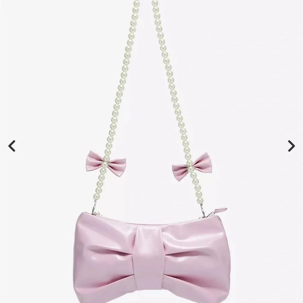 Elegant Pink Bow Clutch with Pearl Handle or add Pearl Shoulder Straps